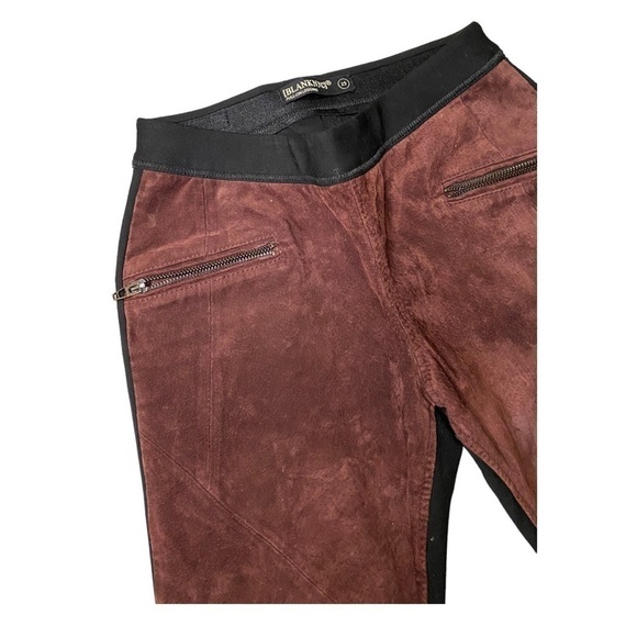 BLANKNYC Pull On Legging Two Tone Leather Burgundy Suede Front Black Back - Picture 5 of 7